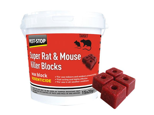 Super Rat & Mouse Killer Wax Blocks, Pest-Stop (Pelsis Group)