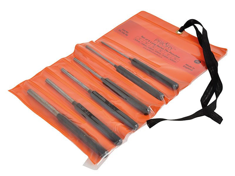 145-S6 Long Series Pin Punch Set 6 Piece, Priory