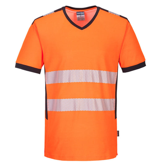 PW3 Hi-Vis V-Neck Mesh Insert T-Shirt S/S, Morgans PW