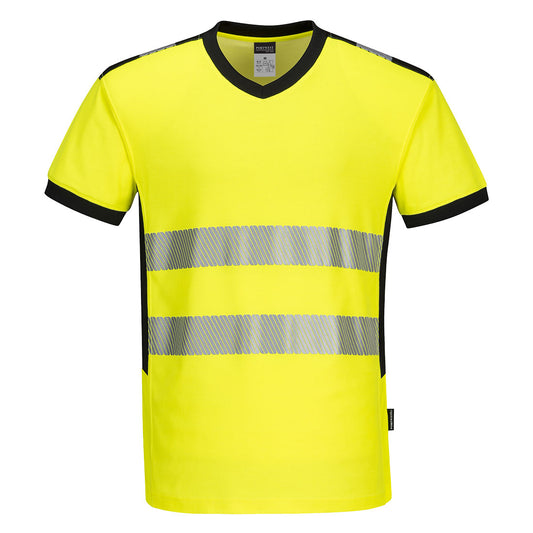 PW3 Hi-Vis V-Neck Mesh Insert T-Shirt S/S, Morgans PW