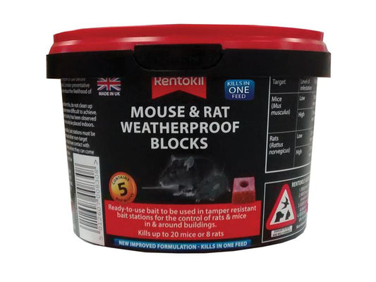 Rat & Mouse Weatherproof Blocks (Tub of 5), Rentokil