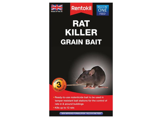 Rat Killer Grain Bait (Sachets 3), Rentokil