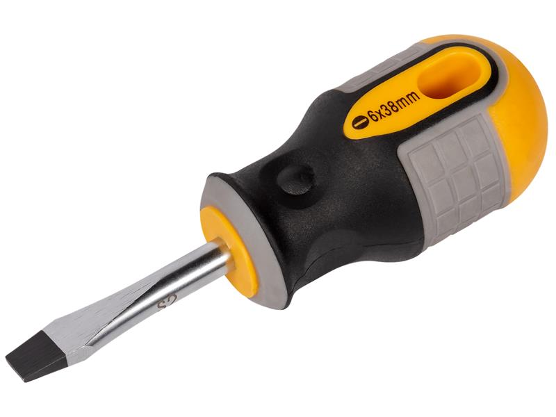 Stubby Screwdriver Flared Tip 6.0 x 38mm, Roughneck