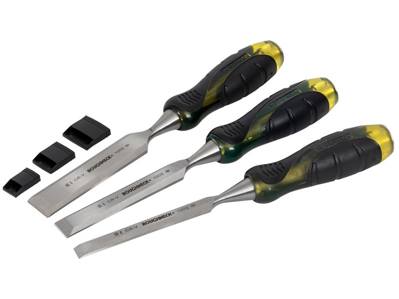 Professional Bevel Edge Chisel Set, 3 Piece, Roughneck