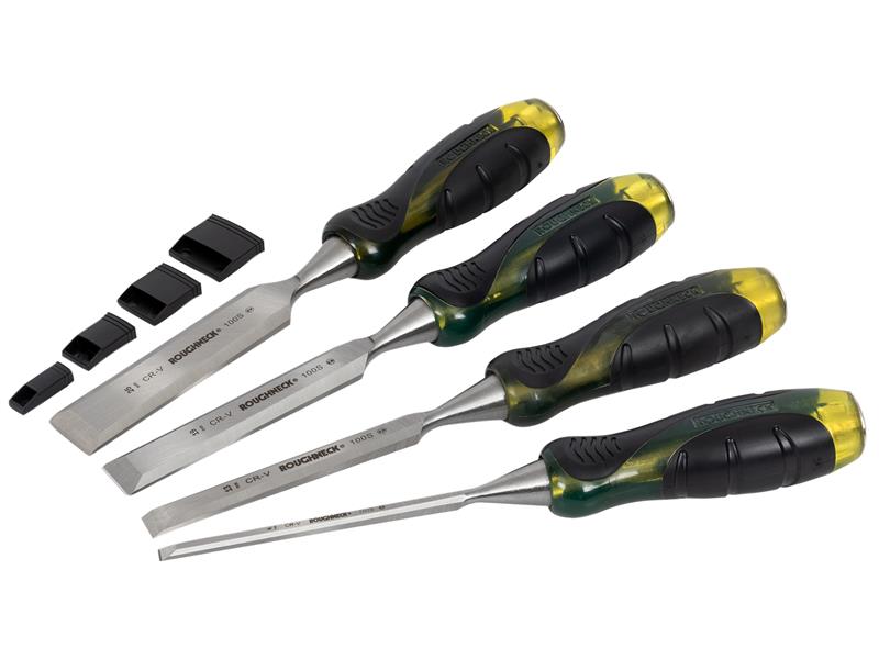 Professional Bevel Edge Chisel Set, 4 Piece, Roughneck