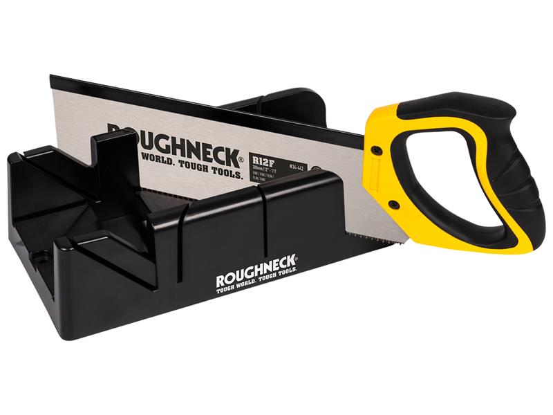 Mitre Box & Hardpoint Tenon Saw Set 300mm (12in), Roughneck