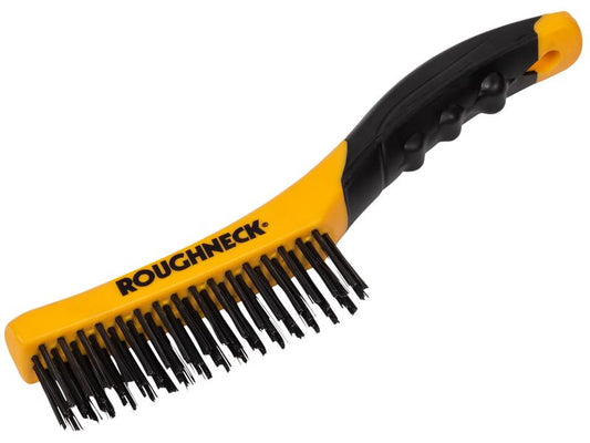 Shoe Handle Wire Brush Soft Grip 255mm (10in), Roughneck