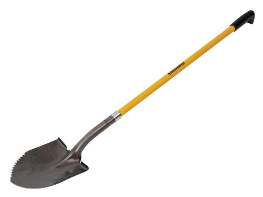 Sharp Edge Round Shovel, Long Handle, Roughneck