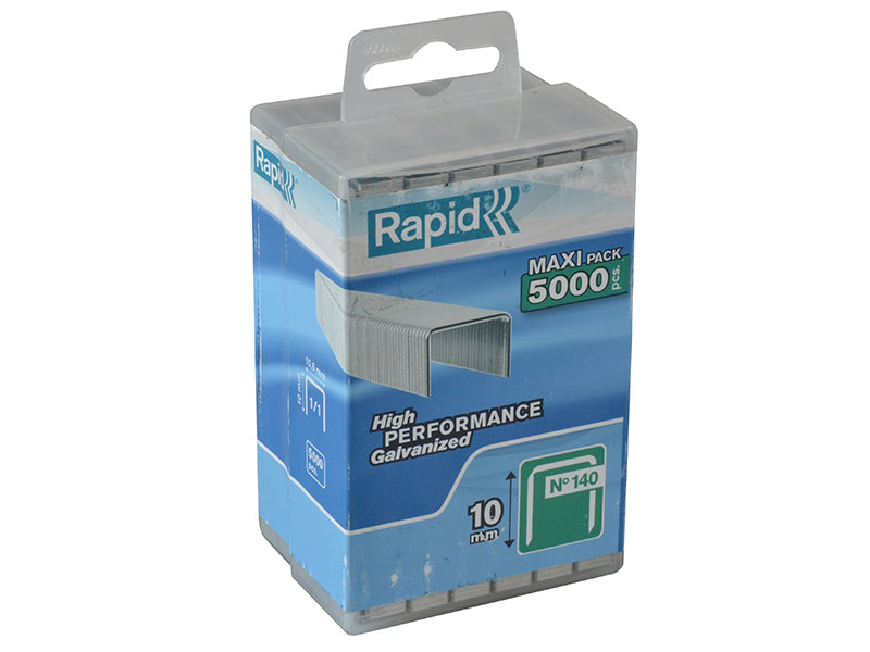 140/10 10mm Galvanised Staples (Poly Pack 5000), Rapid