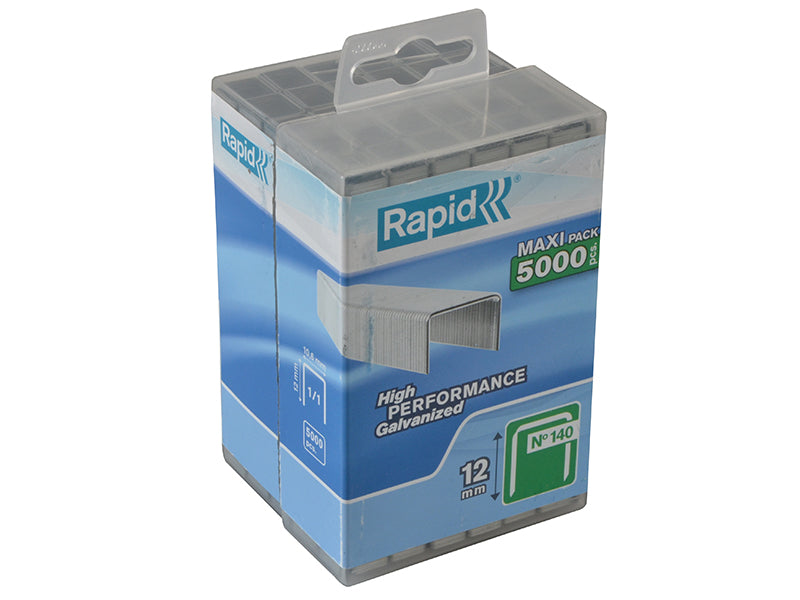 140/12 12mm Galvanised Staples (Poly Pack 5000), Rapid