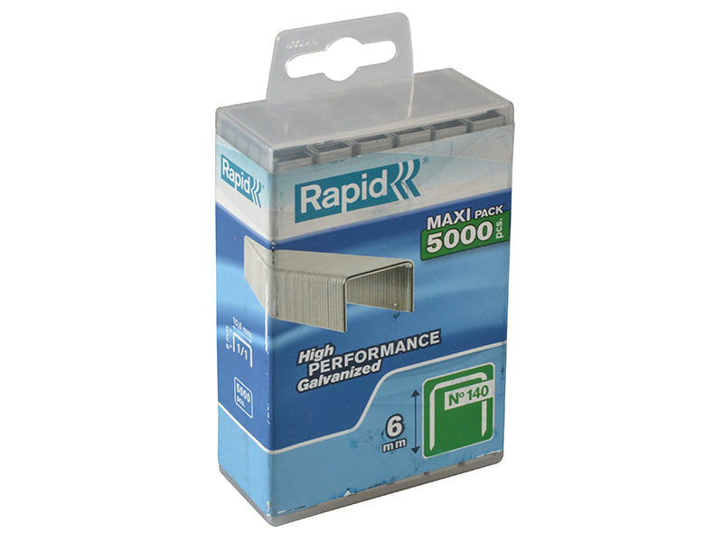 140/6 6mm Galvanised Staples (Poly Pack 5000), Rapid