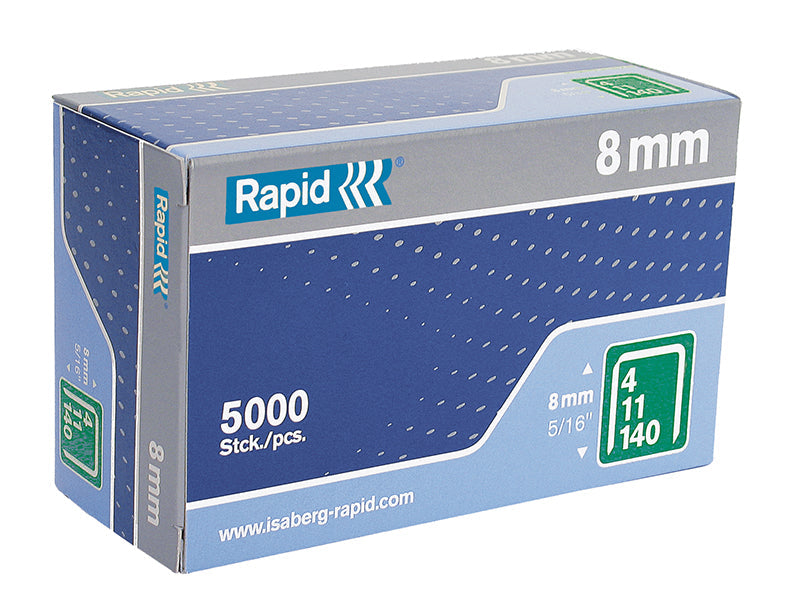 140/8 8mm Galvanised Staples (Box 5000), Rapid