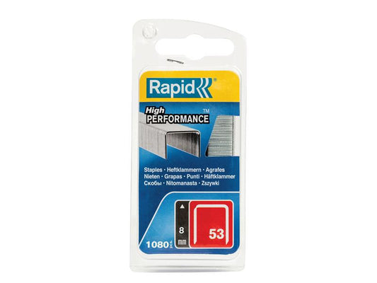 53/8B 8mm Galvanised Staples (Pack 1080), Rapid