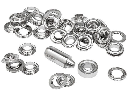 Eyelets 12 x 23mm (25) + Metal 2 Piece Anvil, Rapid