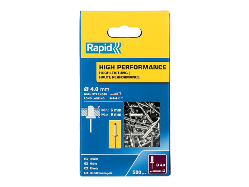 High Performance Rivets 4 x 12mm (Box 500), Rapid