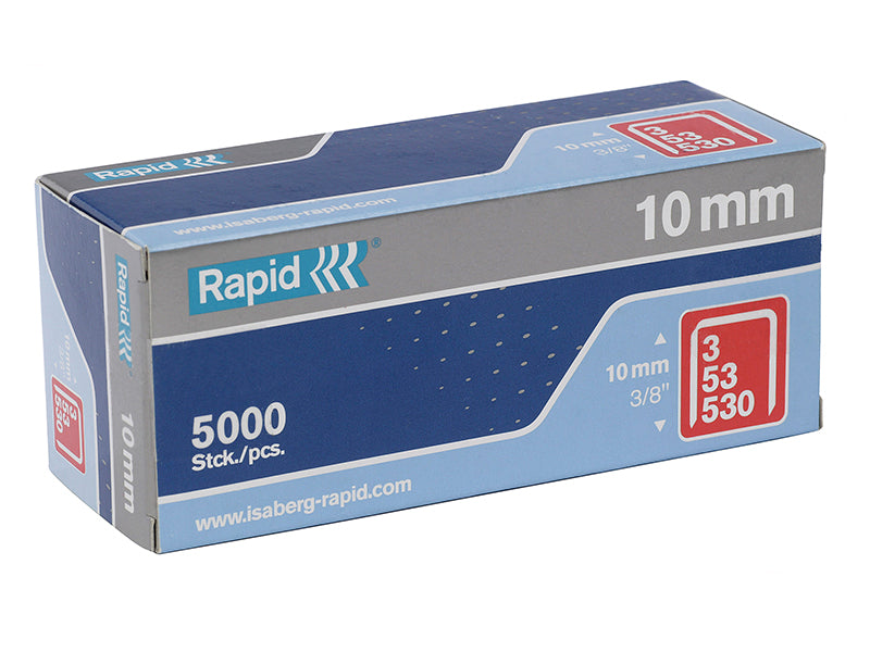 53/10B 10mm Galvanised Staples (Box 5000), Rapid