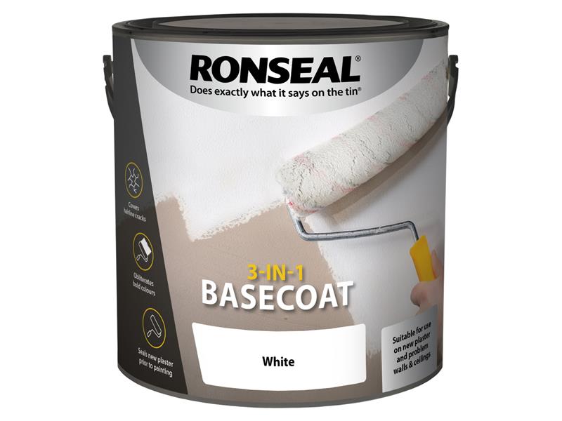 3-in-1 Basecoat White 2.5 litre, Ronseal