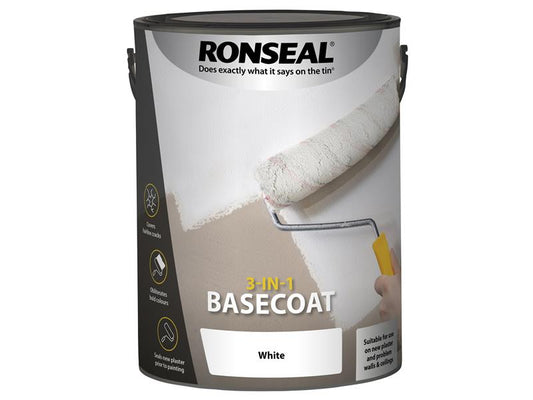 3-in-1 Basecoat White 5 litre, Ronseal