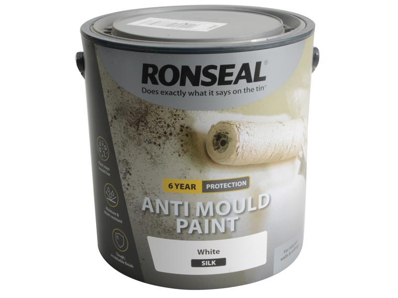 6 Year Anti Mould Paint White Silk 2.5 litre, Ronseal