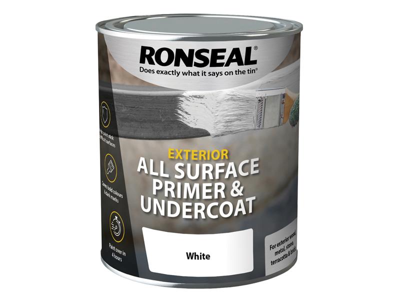 All Surface Primer & Undercoat Exterior White 750ml, Ronseal