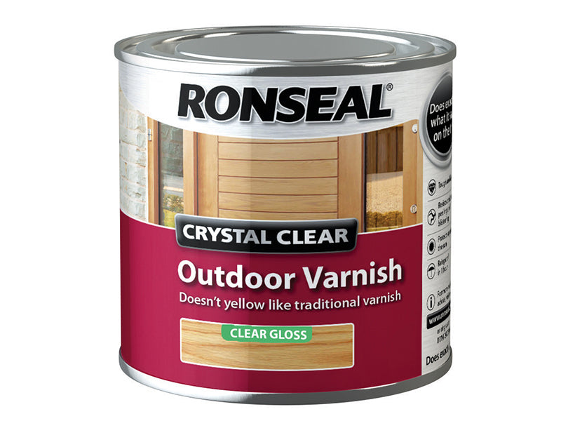 Crystal Clear Outdoor Varnish Matt 250ml, Ronseal