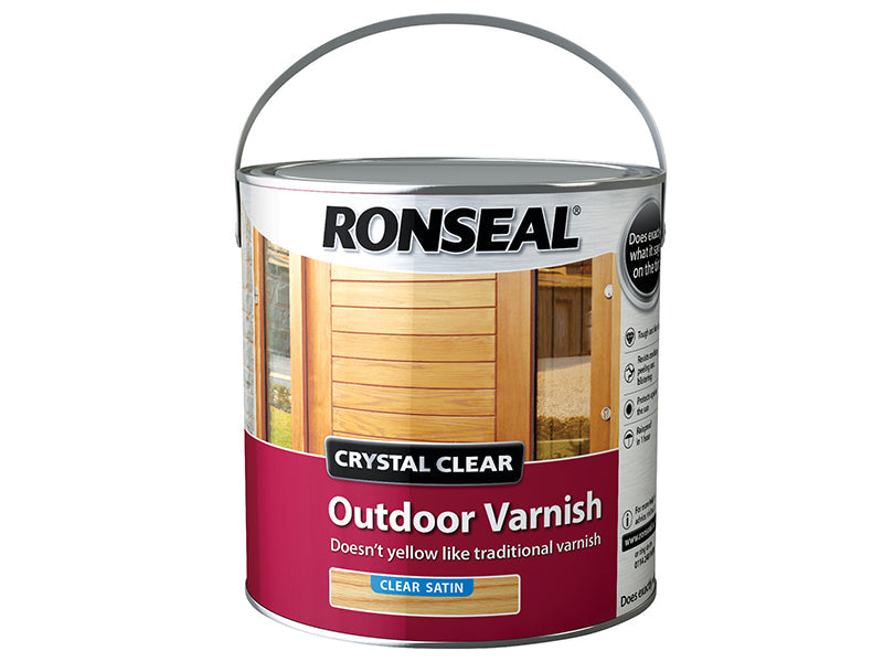 Crystal Clear Outdoor Varnish Satin 2.5 litre, Ronseal