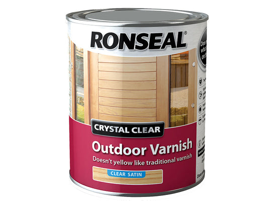 Crystal Clear Outdoor Varnish Satin 750ml, Ronseal