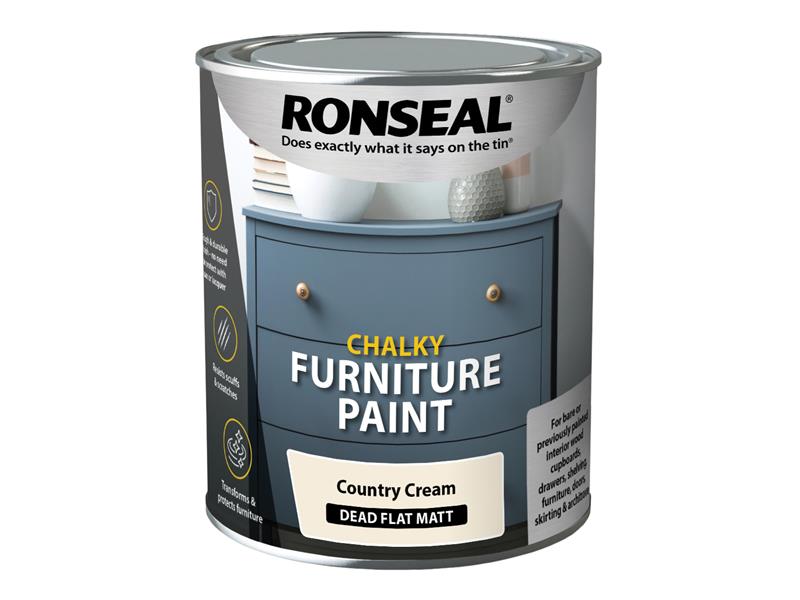 Chalky Furniture Paint Country Cream 750ml, Ronseal