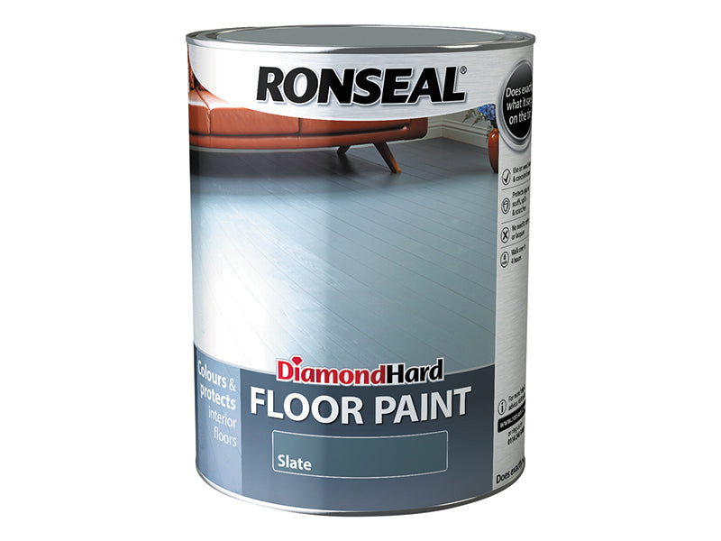 Diamond Hard Floor Paint Satin Slate 5 litre, Ronseal