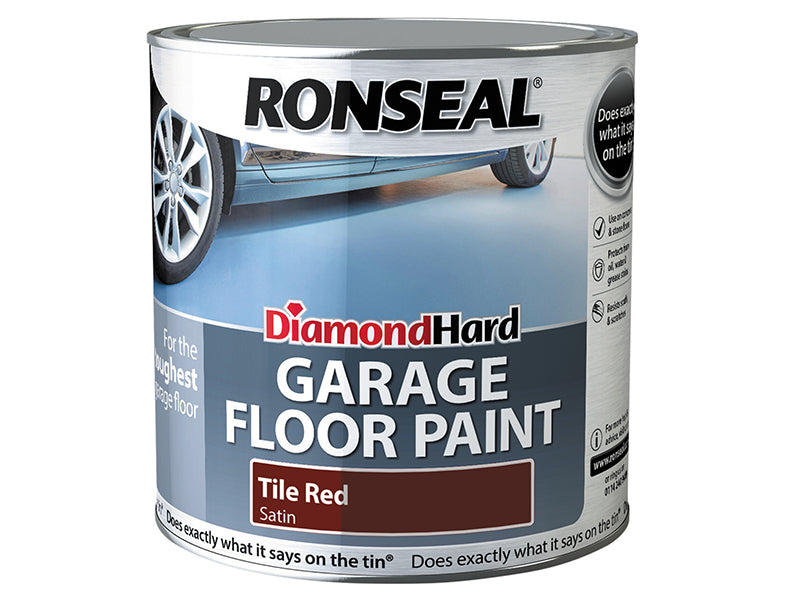 Diamond Hard Garage Floor Paint Tile Red 2.5 litre, Ronseal