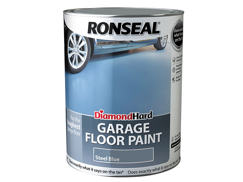 Diamond Hard Garage Floor Paint Steel Blue 5 litre, Ronseal