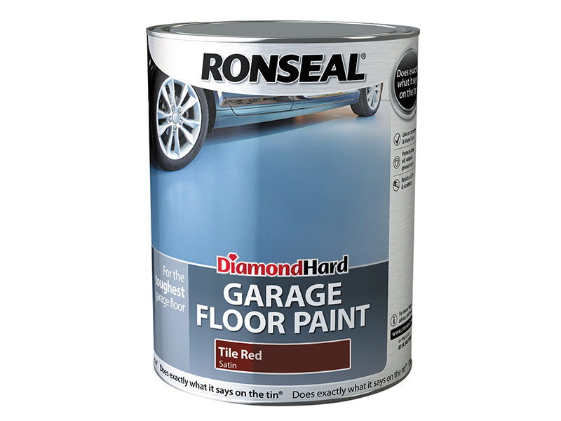 Diamond Hard Garage Floor Paint Tile Red 5 litre, Ronseal