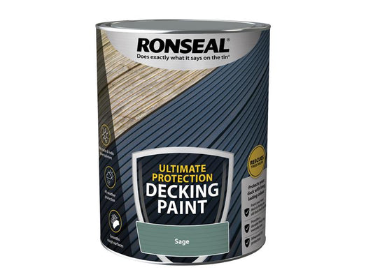 Ultimate Protection Decking Paint Sage 5 litre, Ronseal