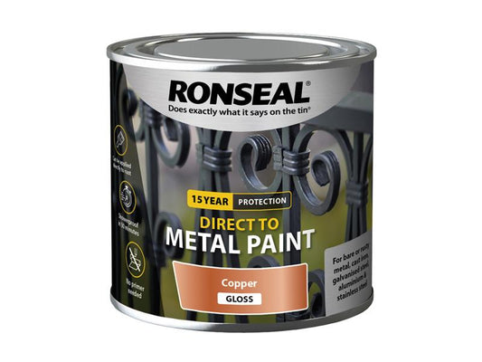 Direct to Metal Paint Copper Gloss 250ml, Ronseal