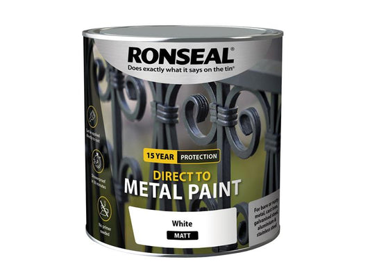 Direct to Metal Paint White Matt 2.5 litre, Ronseal