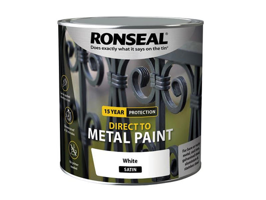 Direct to Metal Paint White Satin 2.5 litre, Ronseal