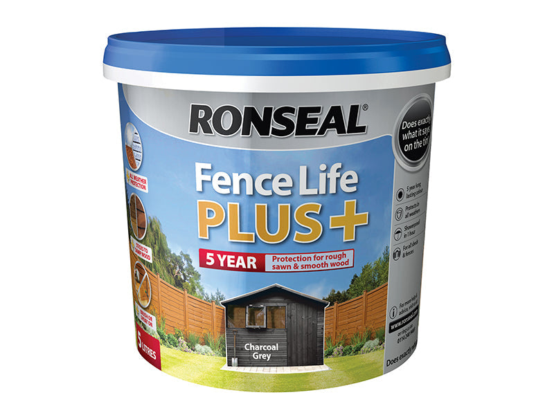 Fence Life Plus+ Charcoal Grey 5 litre, Ronseal