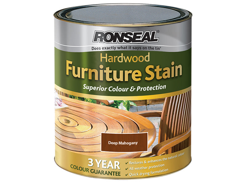 Ultimate Protection Hardwood Garden Furniture Stain Deep Mahogany 750ml, Ronseal