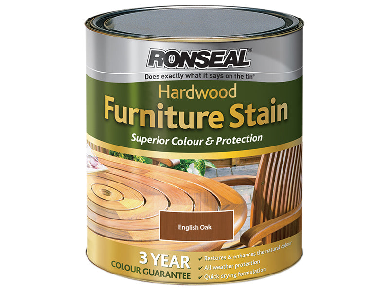 Ultimate Protection Hardwood Garden Furniture Stain English Oak 750ml, Ronseal