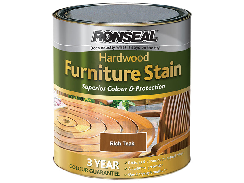 Ultimate Protection Hardwood Garden Furniture Stain Rich Teak 750ml, Ronseal