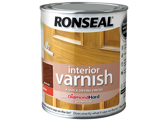 Interior Varnish Quick Dry Gloss Dark Oak 250ml, Ronseal