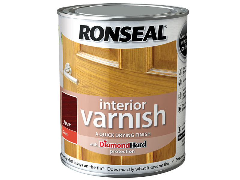 Interior Varnish Quick Dry Gloss Teak 250ml, Ronseal