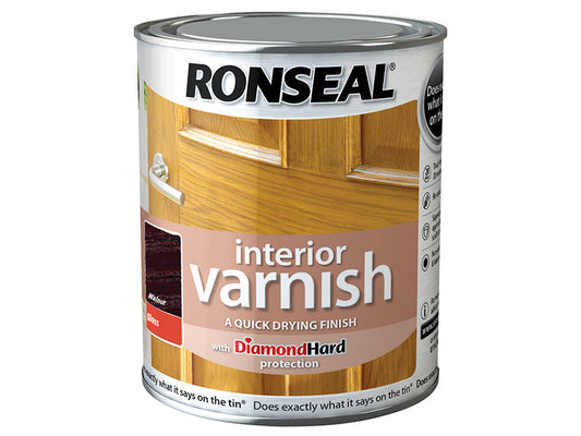 Interior Varnish Quick Dry Gloss Walnut 750ml, Ronseal