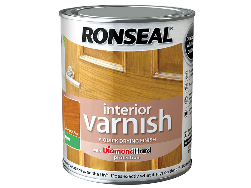 Interior Varnish Quick Dry Matt Antique Pine 250ml, Ronseal