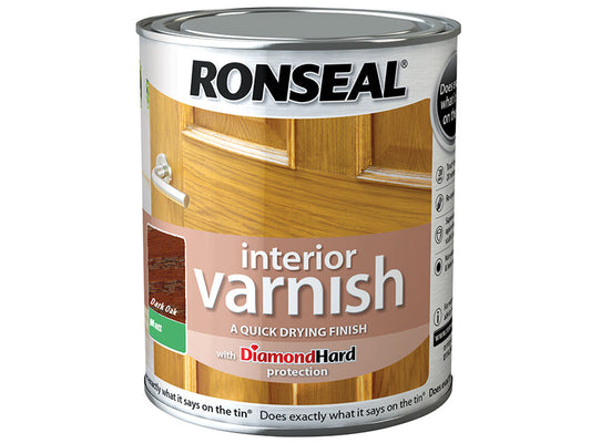 Interior Varnish Quick Dry Matt Dark Oak 750ml, Ronseal