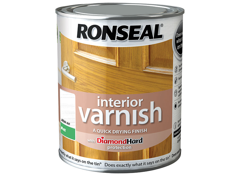 Interior Varnish Quick Dry Matt White Ash 750ml, Ronseal