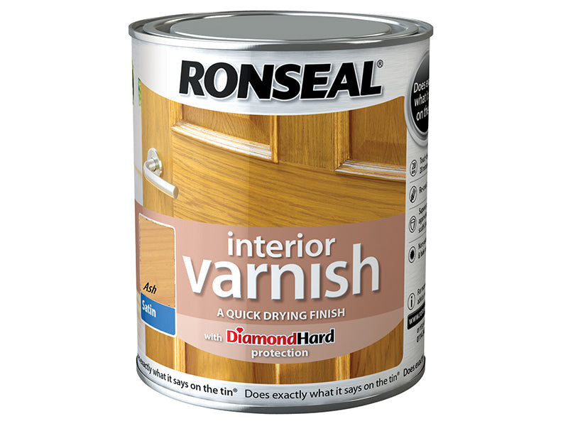 Interior Varnish Quick Dry Satin Ash 250ml, Ronseal