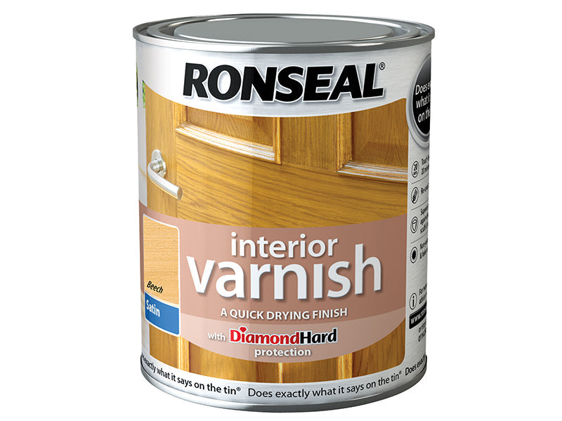 Interior Varnish Quick Dry Satin Beech 250ml, Ronseal