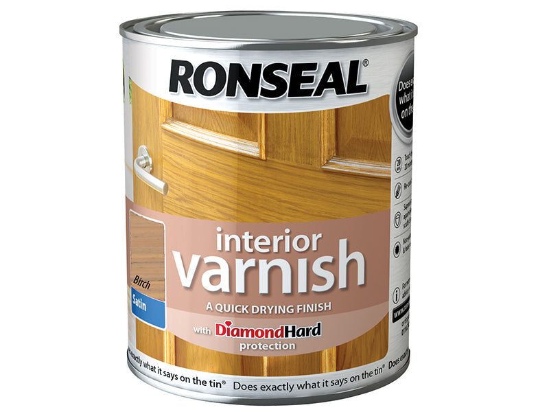 Interior Varnish Quick Dry Satin Birch 250ml, Ronseal