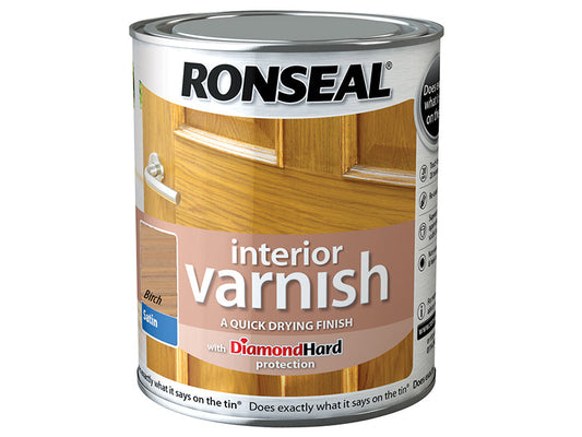 Interior Varnish Quick Dry Satin Birch 750ml, Ronseal